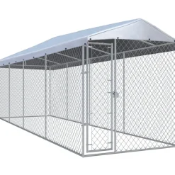 Online FinePRICE Koiratarha katoksella, 7,6x1,9x2,4 m