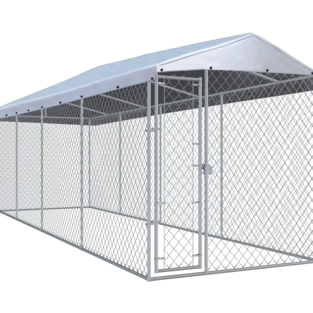 Online FinePRICE Koiratarha katoksella, 7,6x1,9x2,4 m