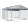 Outlet FinePRICE Koiratarha katoksella, 3,8x3,8x2,4m