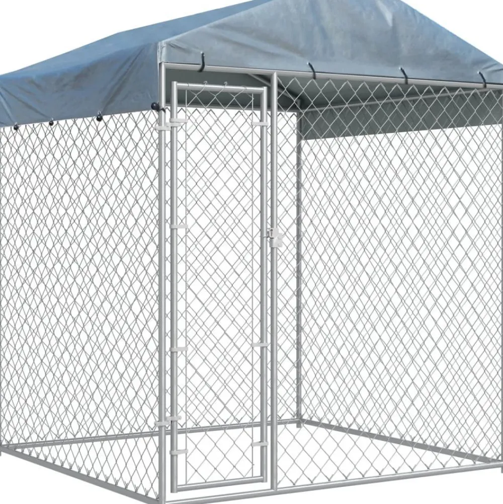 Discount FinePRICE Koiratarha suojakatoksella, 2x2x2,1m