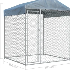 Discount FinePRICE Koiratarha suojakatoksella, 2x2x2,1m