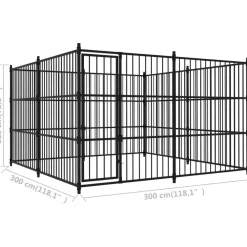 Online FinePRICE Koiratarha, 300x300x185cm, musta