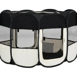 Outlet FinePRICE Koirien taitettava pentuaitaus kantolaukulla 125x125x61cm