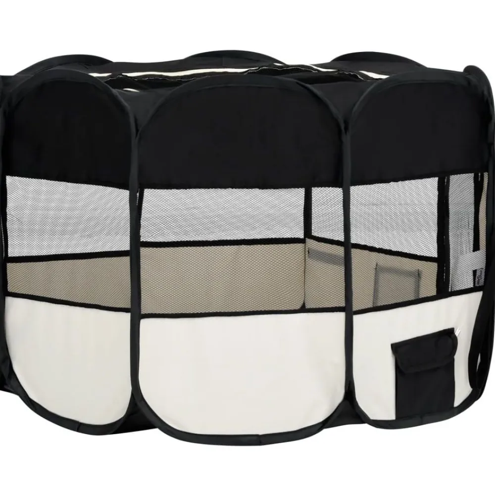 Best FinePRICE Koirien taitettava pentuaitaus kantolaukulla 110x110x58cm