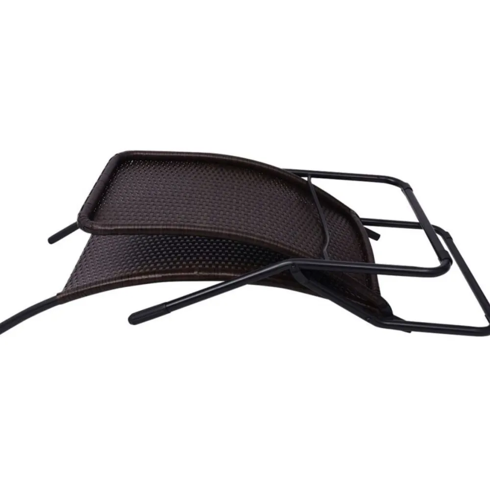 Best FinePRICE Kokoontaitettava aurinkotuoli 61x147x95 cm polyrottinki ruskea