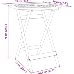 Sale FinePRICE Kokoontaitettava 3-osainen puusarja, täysi/akaasiapuu, eri kokoja ja malleja (09142)