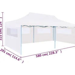 Hot FinePRICE Kokoontaitettava pop-up juhlateltta 3x6 m valkoinen