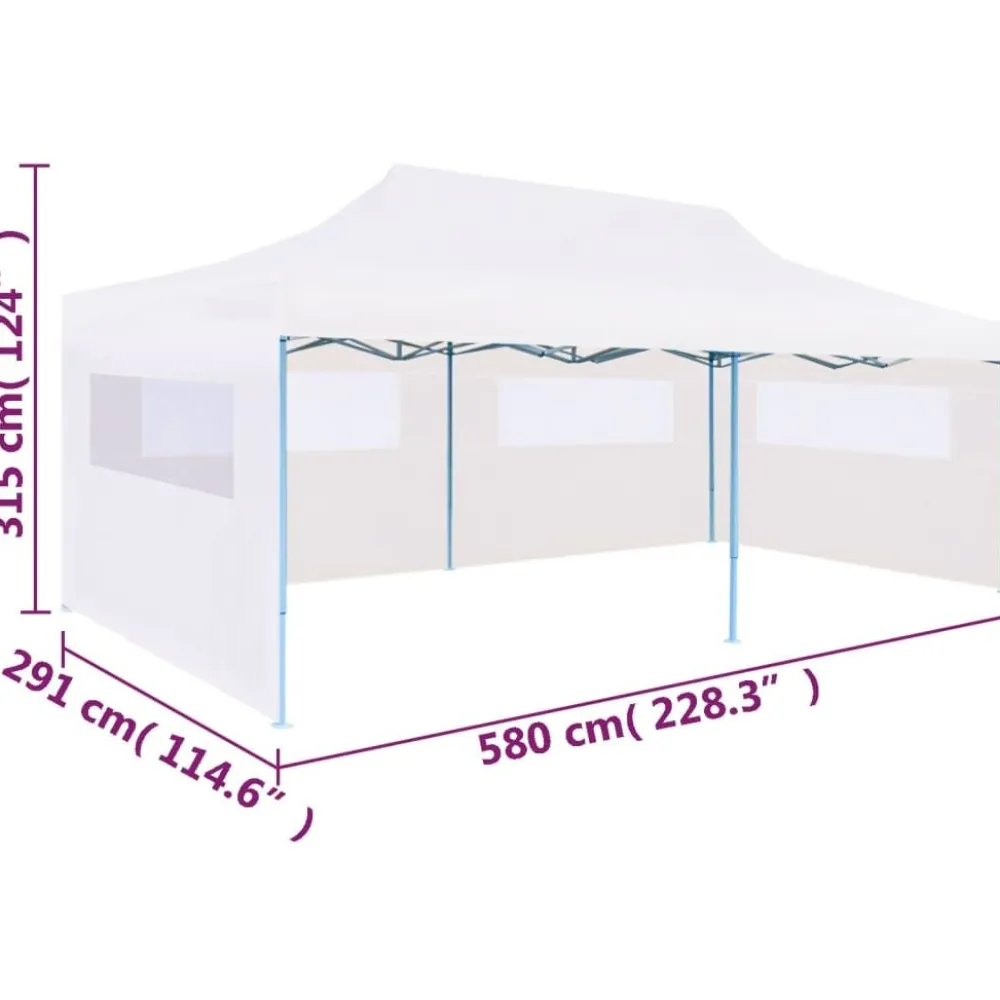 Hot FinePRICE Kokoontaitettava pop-up juhlateltta 3x6 m valkoinen