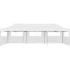 New FinePRICE Kokoontaitettava pop-up juhlateltta 5 sivuseinää 3x9m valkoinen