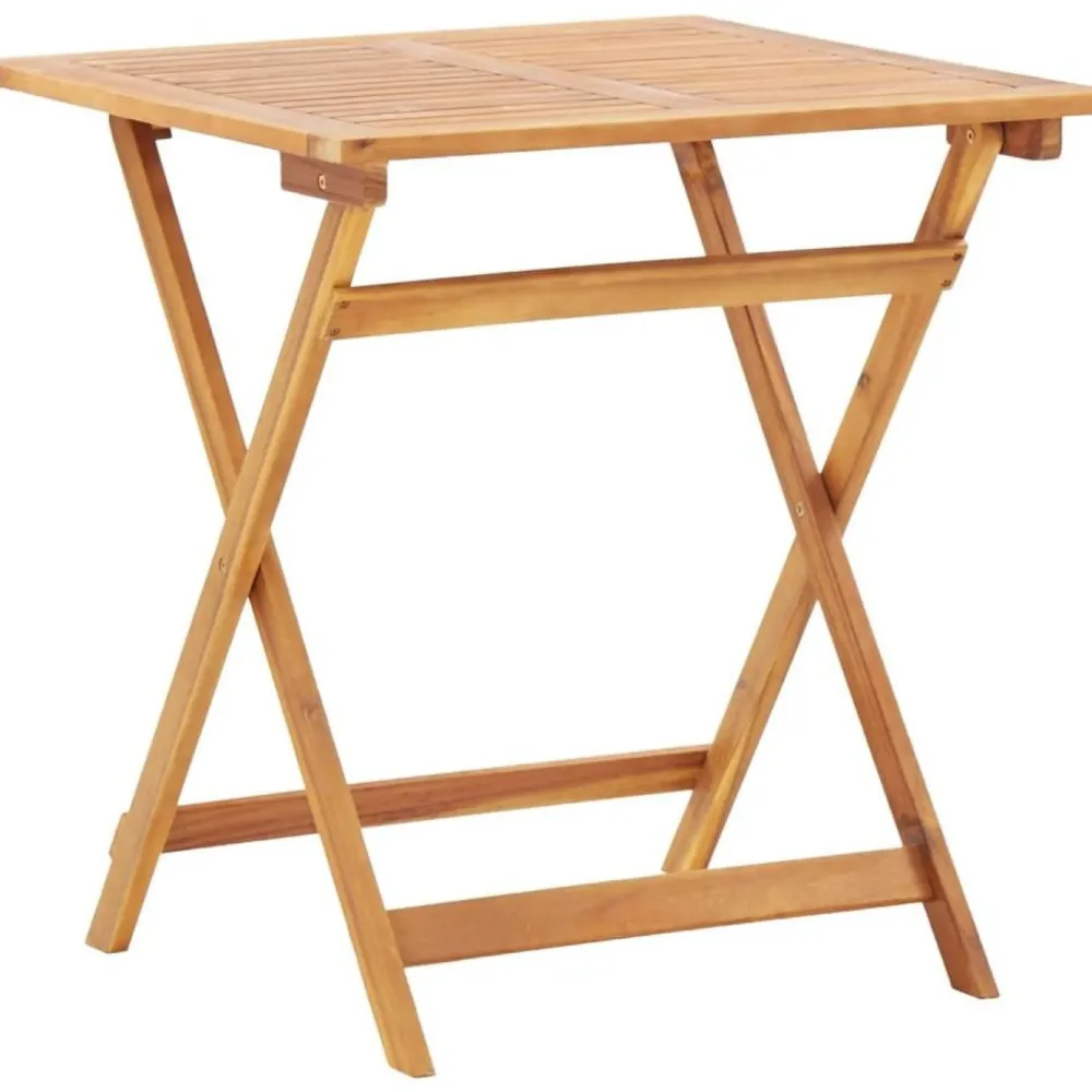Online FinePRICE Kokoontaitettava puutarhapöytä 70x70x75 cm akaasiapuu
