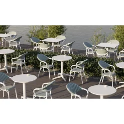 Best Linento Garden Kokoontaitettava pöytä Moon V2F, Ø60cm, valkoinen