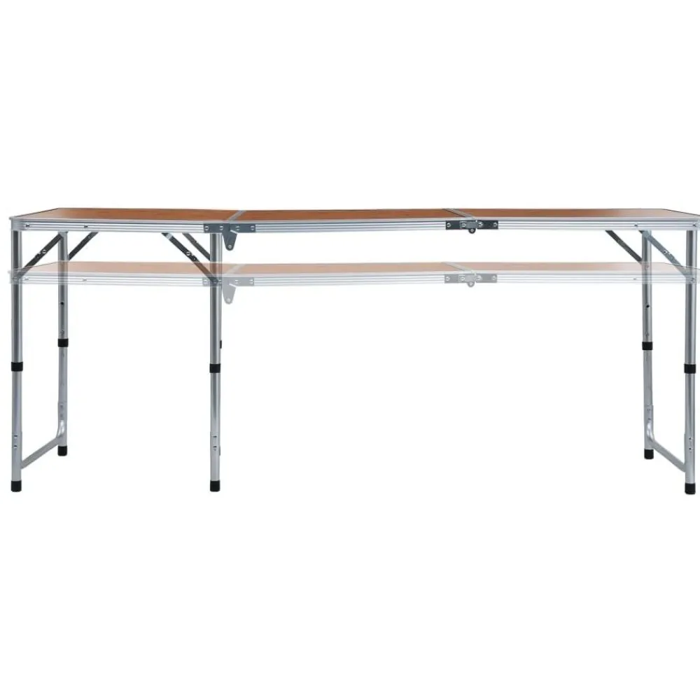 Best FinePRICE Kokoontaitettava retkipöytä alumiini 180x60 cm