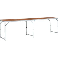 FinePRICE Kokoontaitettava retkipöytä alumiini 240x60 cm