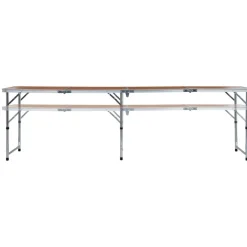 FinePRICE Kokoontaitettava retkipöytä alumiini 240x60 cm