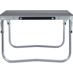 New FinePRICE Kokoontaitettava retkipöytä harmaa alumiini 60x40 cm