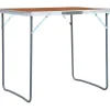 Hot FinePRICE Kokoontaitettava retkipöytä metallirungolla 80x60 cm