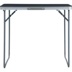 Online FinePRICE Kokoontaitettava retkipöytä metallirungolla 80x60 cm harmaa