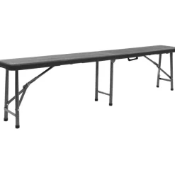 Hot FinePRICE Kokoontaitettavat puutarhapenkit 2 kpl 180 cm hdpe musta