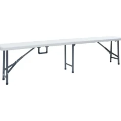 Hot FinePRICE Kokoontaitettavat puutarhapenkit 2 kpl 180 cm hdpe valkoinen