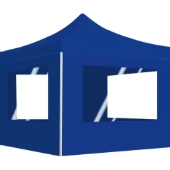 FinePRICE Kokoontaittuva juhlateltta seinillä alumiini 2x2 m sininen