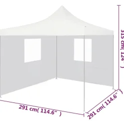New FinePRICE Kokoontaittuva juhlateltta 2 sivuseinää 3x3 m teräs valkoinen