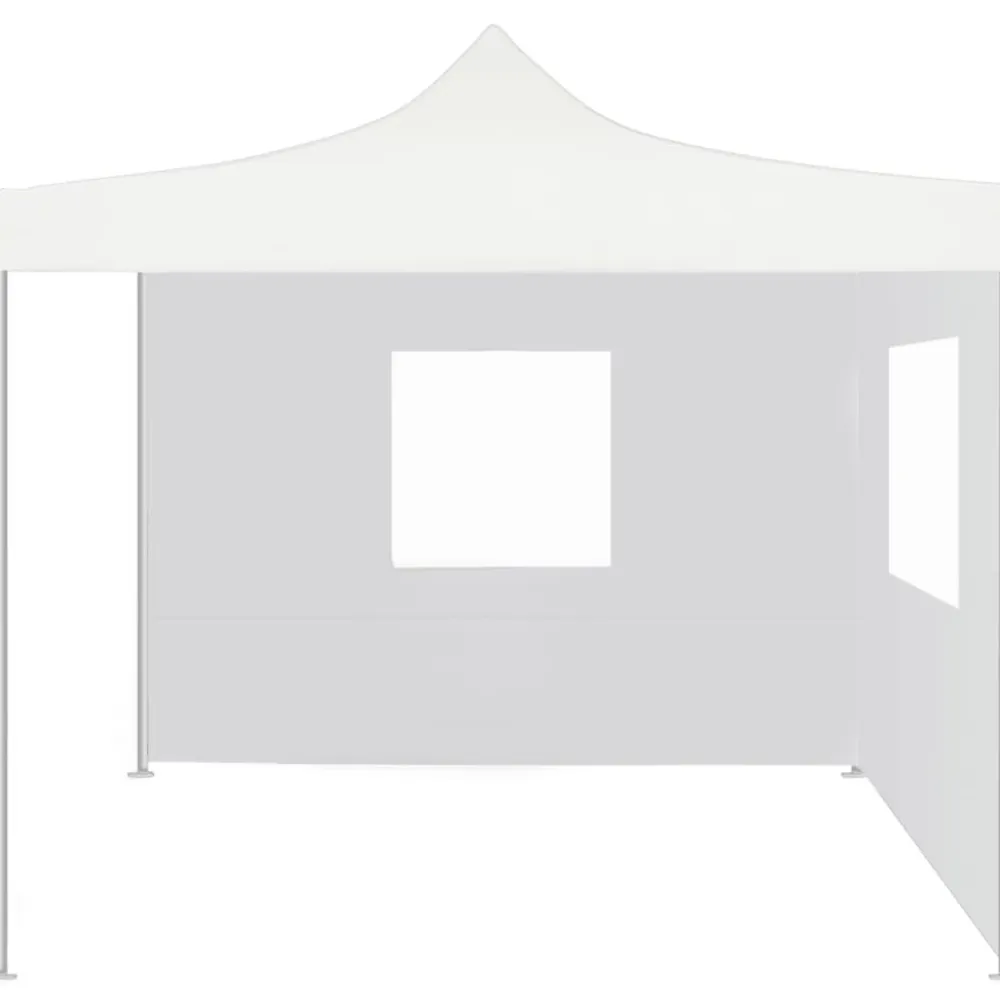 New FinePRICE Kokoontaittuva juhlateltta 2 sivuseinää 3x3 m teräs valkoinen