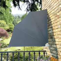 New FinePRICE Kokoontaittuva parvekkeen sivumarkiisi harmaa 140x140 cm