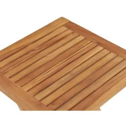 FinePRICE Kokoontaittuva puutarhapöytä 45x45x45 cm täysi tiikki säänkestävä