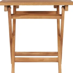 FinePRICE Kokoontaittuva puutarhapöytä 45x45x45 cm täysi tiikki säänkestävä