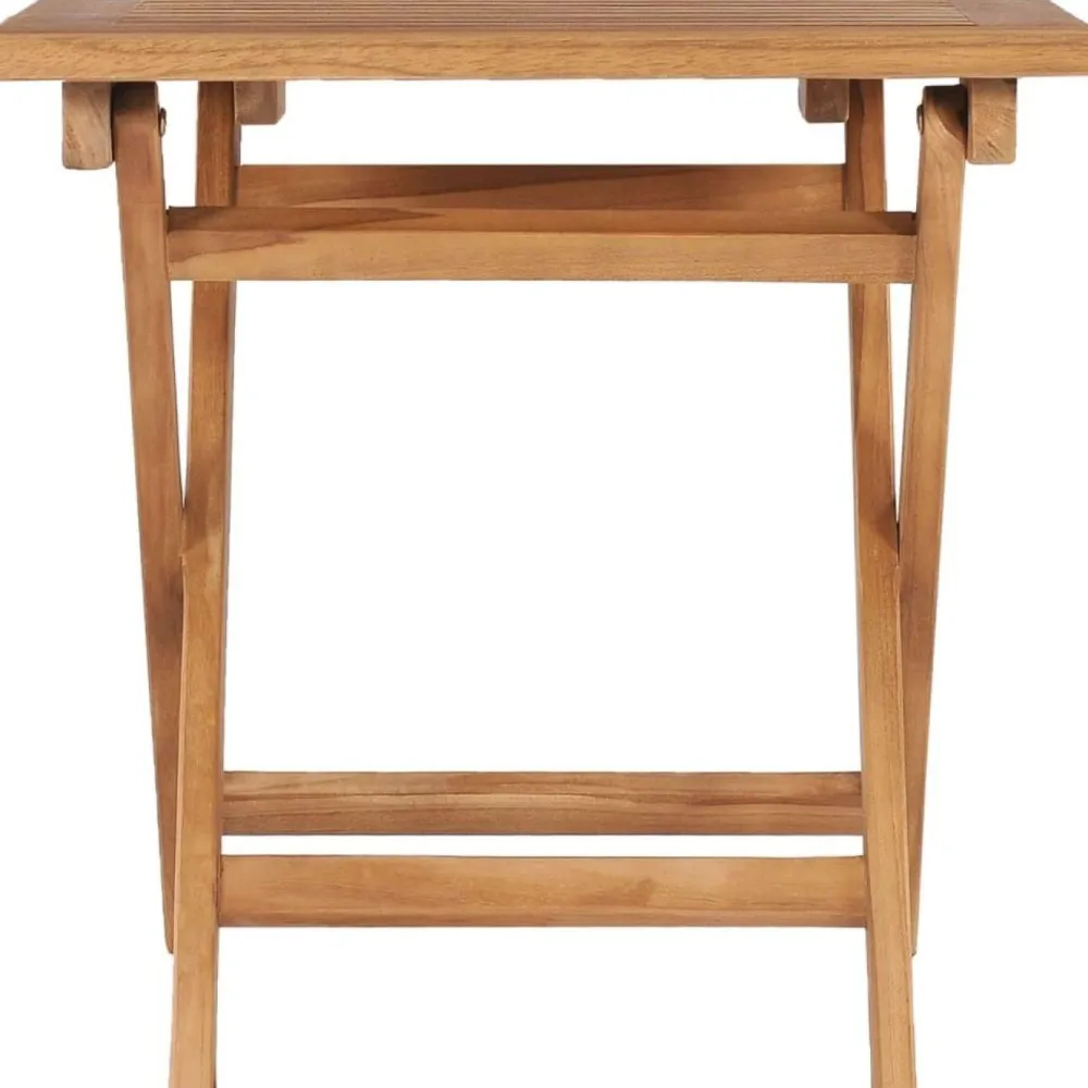 FinePRICE Kokoontaittuva puutarhapöytä 45x45x45 cm täysi tiikki säänkestävä