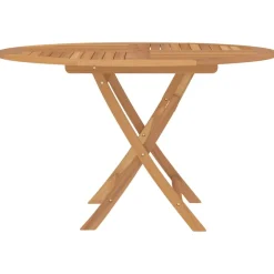 FinePRICE Kokoontaittuva puutarhapöytä Ø 120x75 cm, tiikki