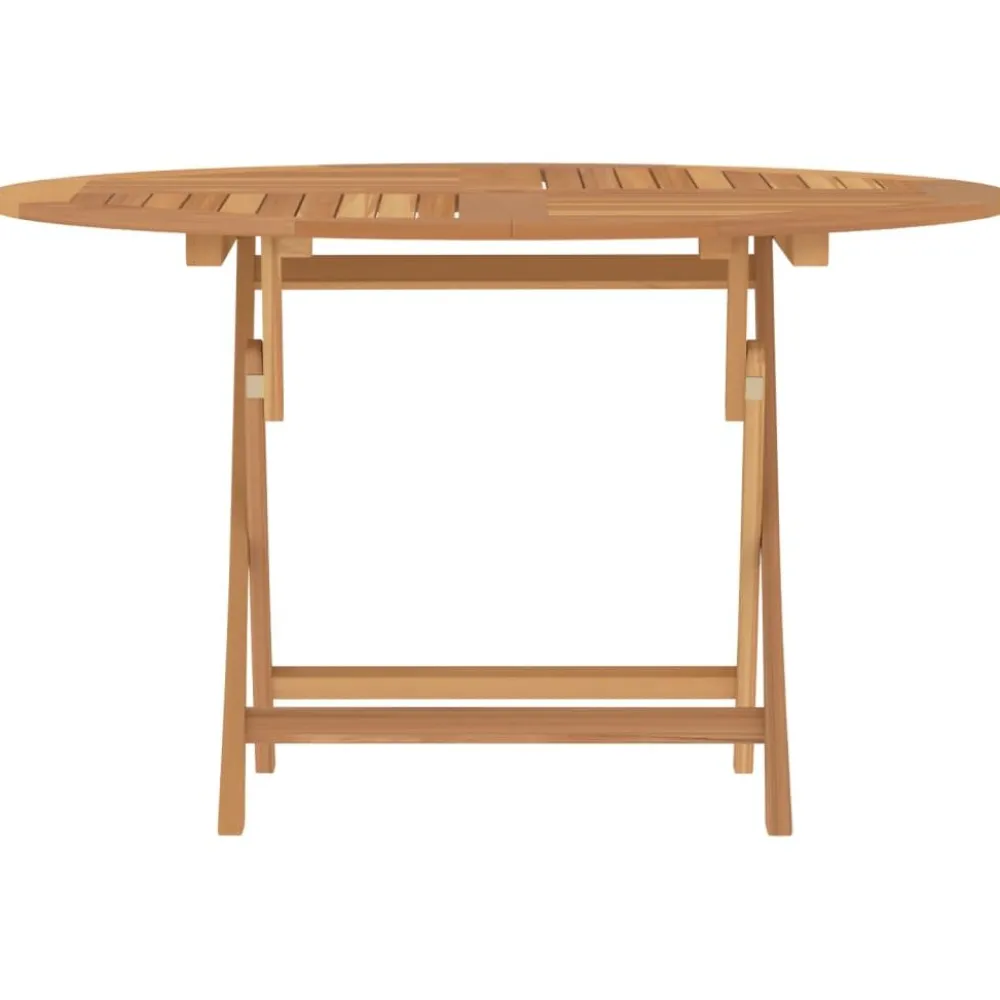 FinePRICE Kokoontaittuva puutarhapöytä Ø 120x75 cm, tiikki