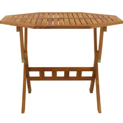 FinePRICE Kokoontaittuva puutarhapöytä 90x75 cm, täysi akaasiapuu