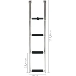 Hot FinePRICE Kokoontaittuvat tikkaat 4 askelta ruostumaton teräs
