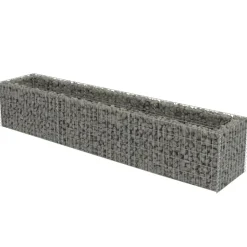 Hot FinePRICE Korotettu kivikori/kukkalaatikko 3, galvanoitu teräs, eri kokoja
