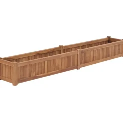 Discount FinePRICE Korotettu kukkalaatikko 200x30x25 cm täysi tiikki