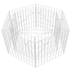 FinePRICE Korotettu kuusikulmainen gabion-/kivikorikehys 1, eri kokoja