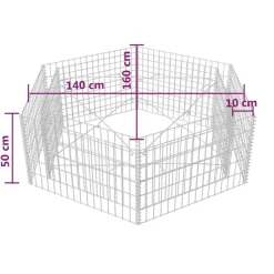 FinePRICE Korotettu kuusikulmainen gabion-/kivikorikehys 1, eri kokoja