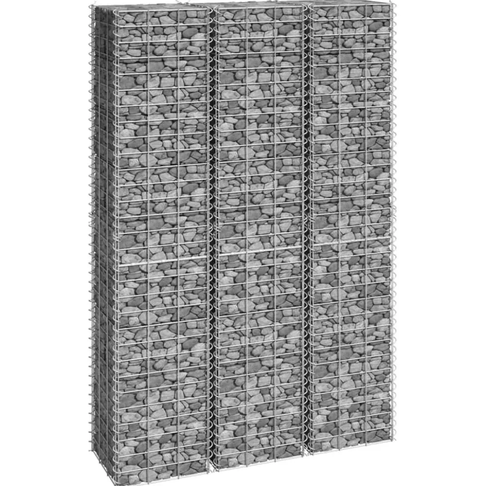 Online FinePRICE Korotetut kivikorit 3 kpl 30x30x50 cm rauta
