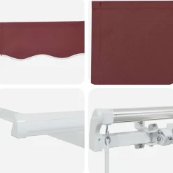Discount FinePRICE Käsin kelattava markiisi viininpunainen 300x250 cm (15228)