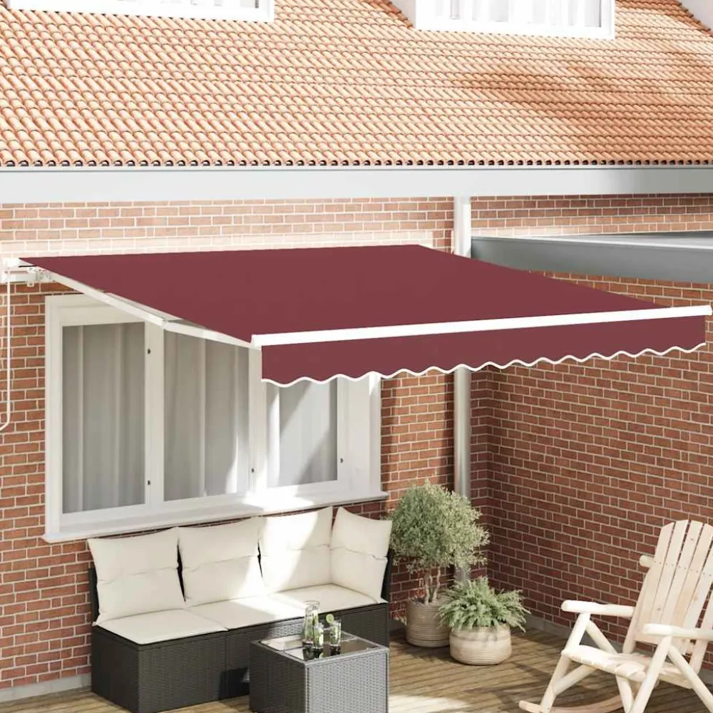 Discount FinePRICE Käsin kelattava markiisi viininpunainen 300x250 cm (15228)