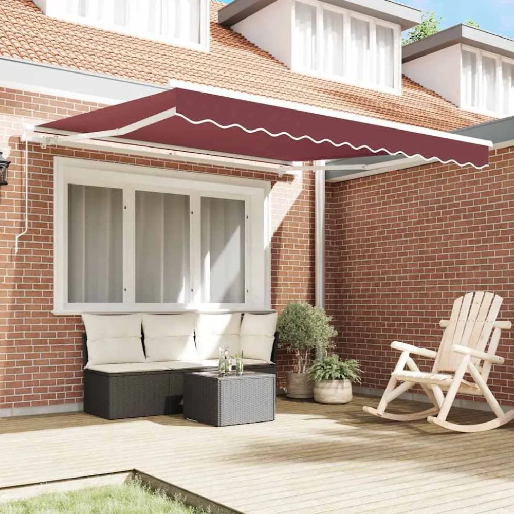 Discount FinePRICE Käsin kelattava markiisi viininpunainen 300x250 cm (15228)