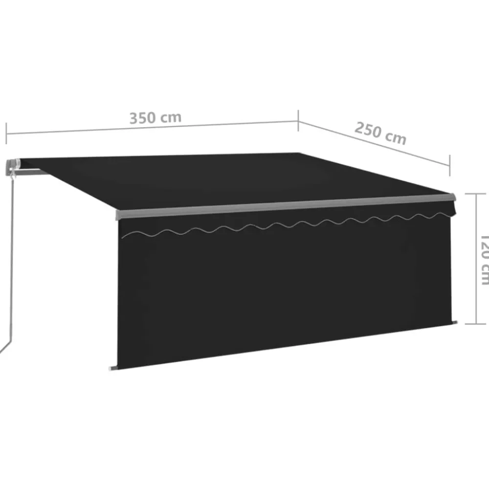 Sale FinePRICE Käsin sisäänkelattava markiisi verhot/LED 3,5x2,5 m kerma