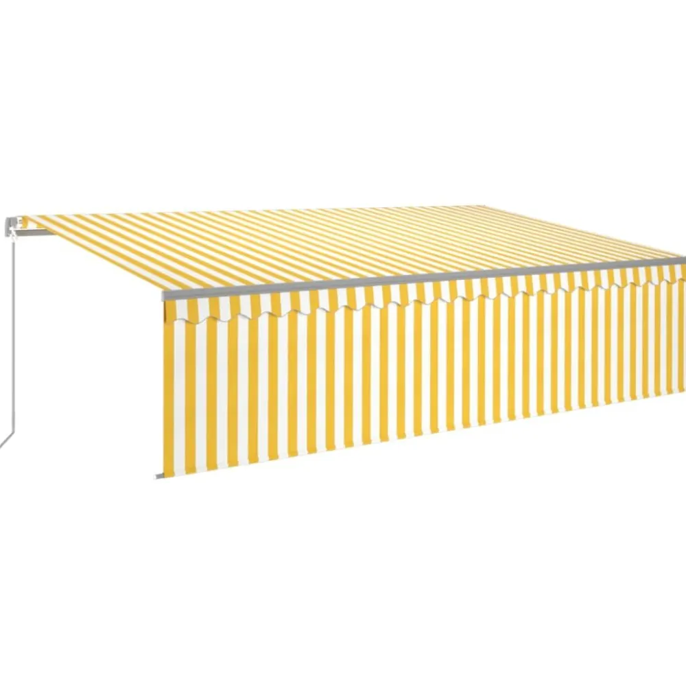 Sale FinePRICE Käsin sisäänkelattava markiisi verhot/LED 3,5x2,5 m kerma