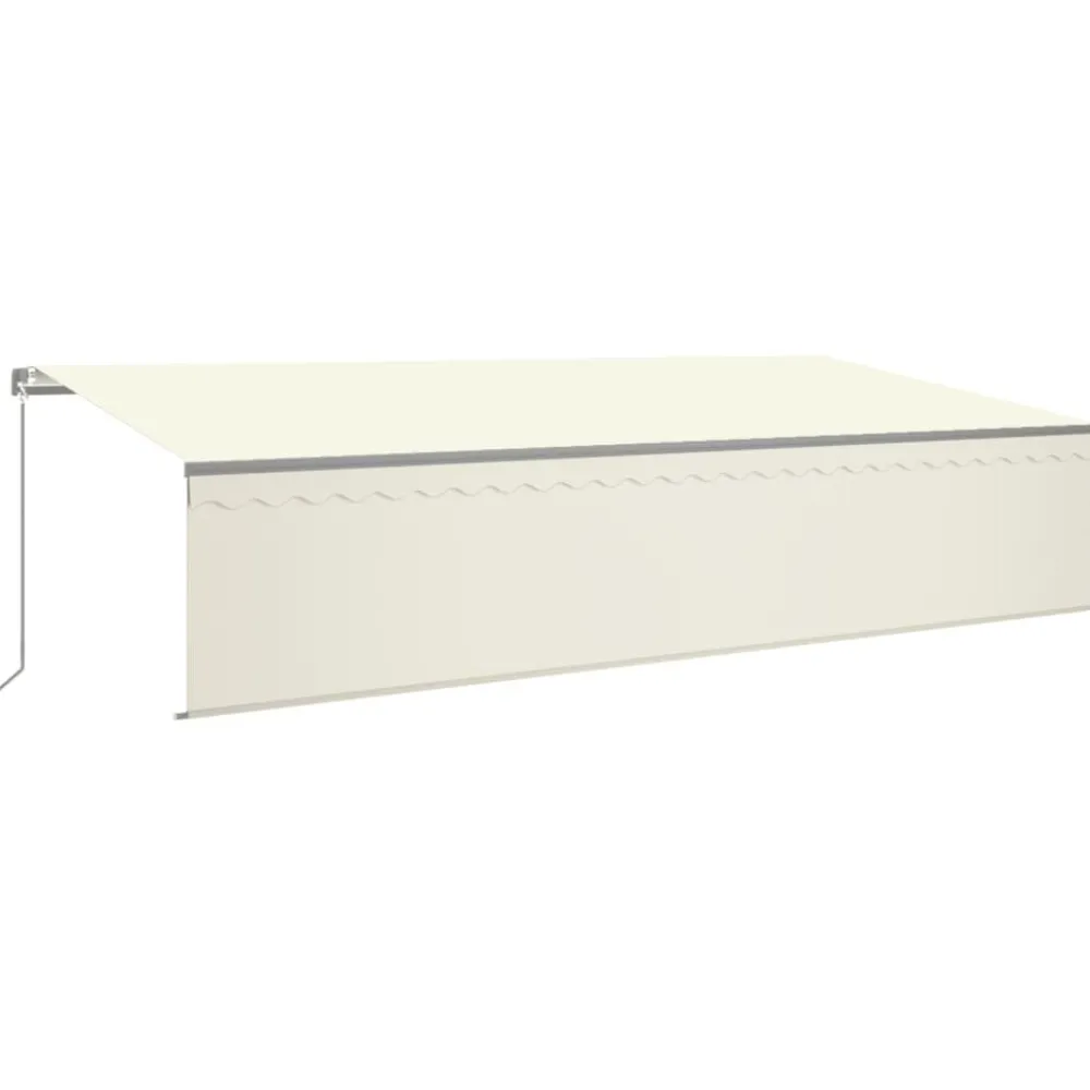 Sale FinePRICE Käsin sisäänkelattava markiisi verhot/LED 3,5x2,5 m kerma