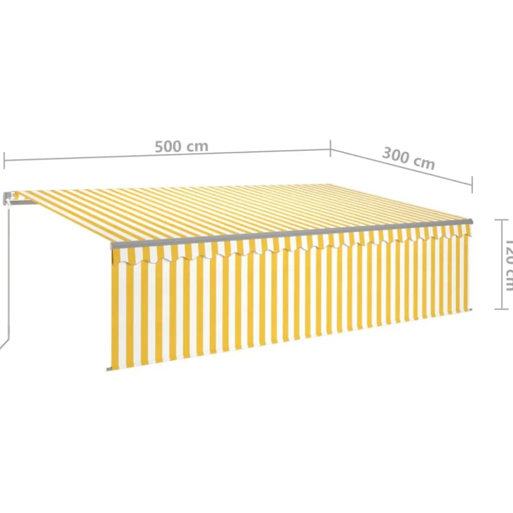 Sale FinePRICE Käsin sisäänkelattava markiisi verhot/LED 3,5x2,5 m kerma