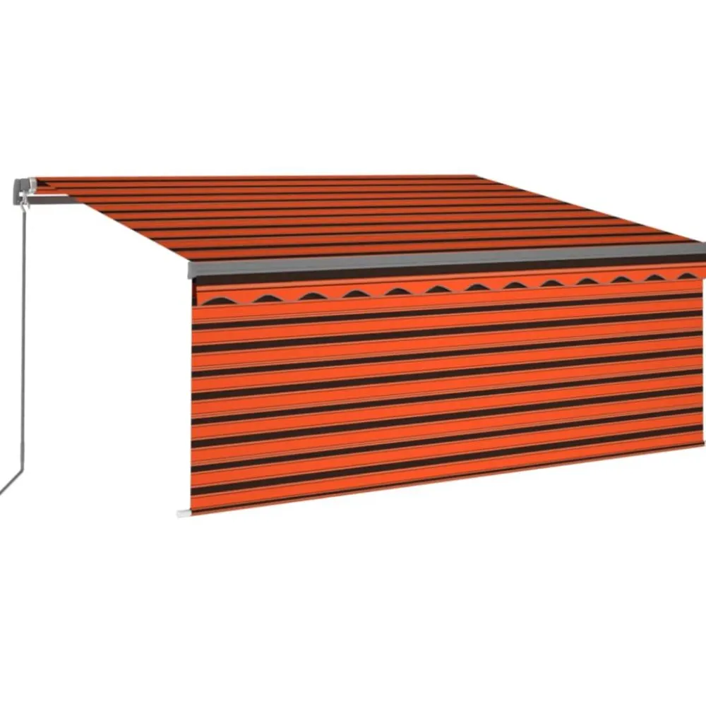 Sale FinePRICE Käsin sisäänkelattava markiisi verhot/LED 3,5x2,5 m kerma