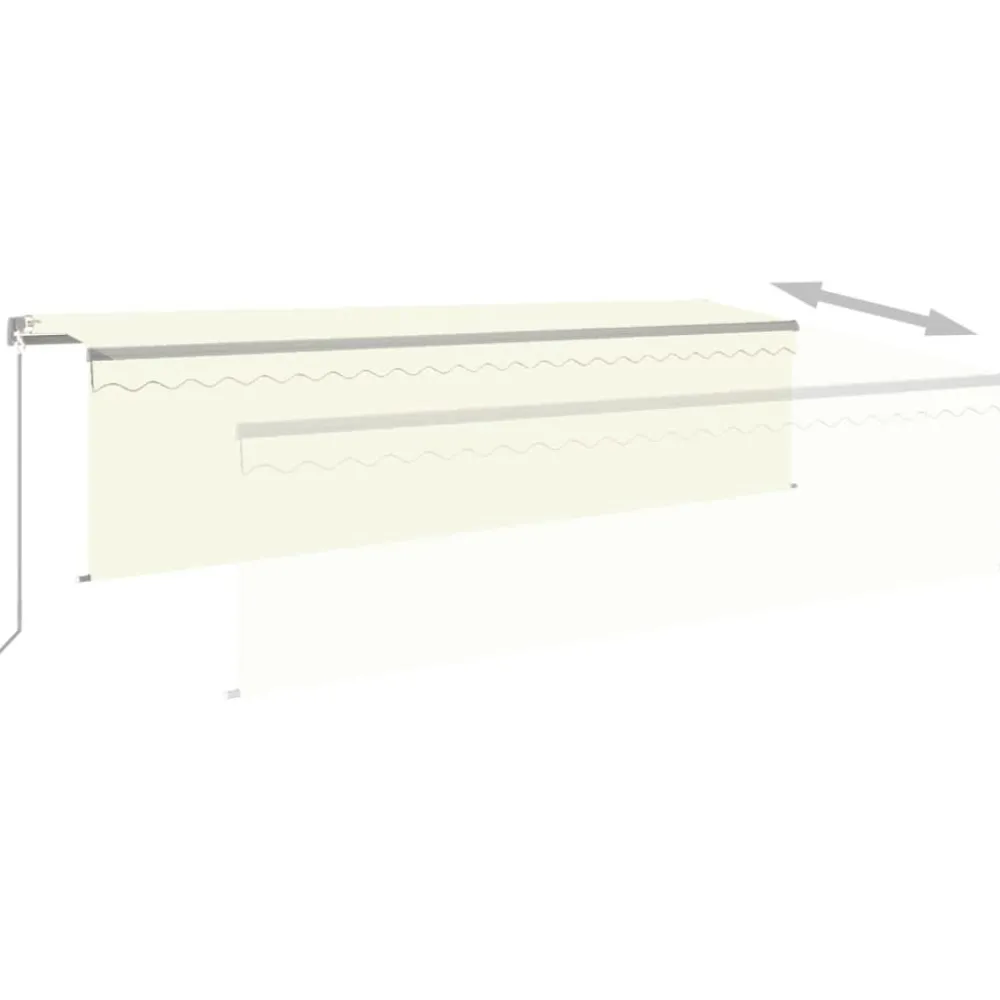 Sale FinePRICE Käsin sisäänkelattava markiisi verhot/LED 3,5x2,5 m kerma