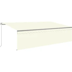 Sale FinePRICE Käsin sisäänkelattava markiisi verhot/LED 3,5x2,5 m kerma