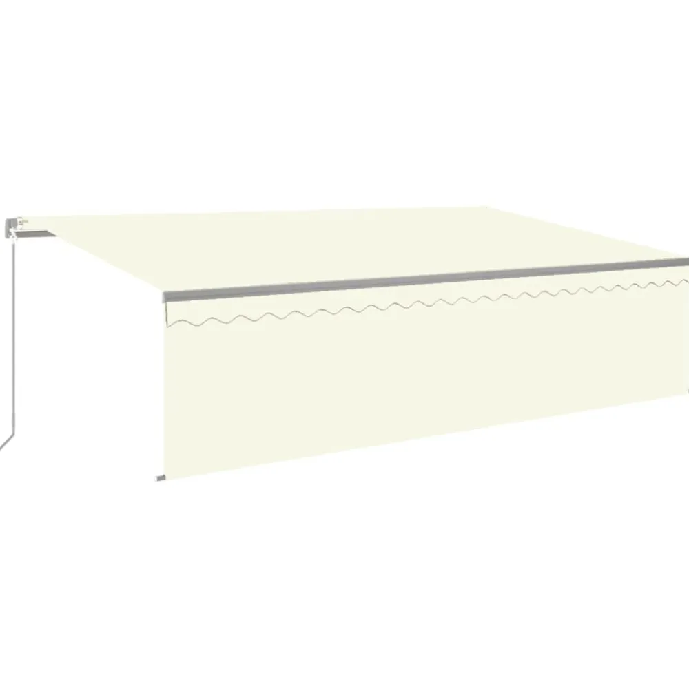 Sale FinePRICE Käsin sisäänkelattava markiisi verhot/LED 3,5x2,5 m kerma